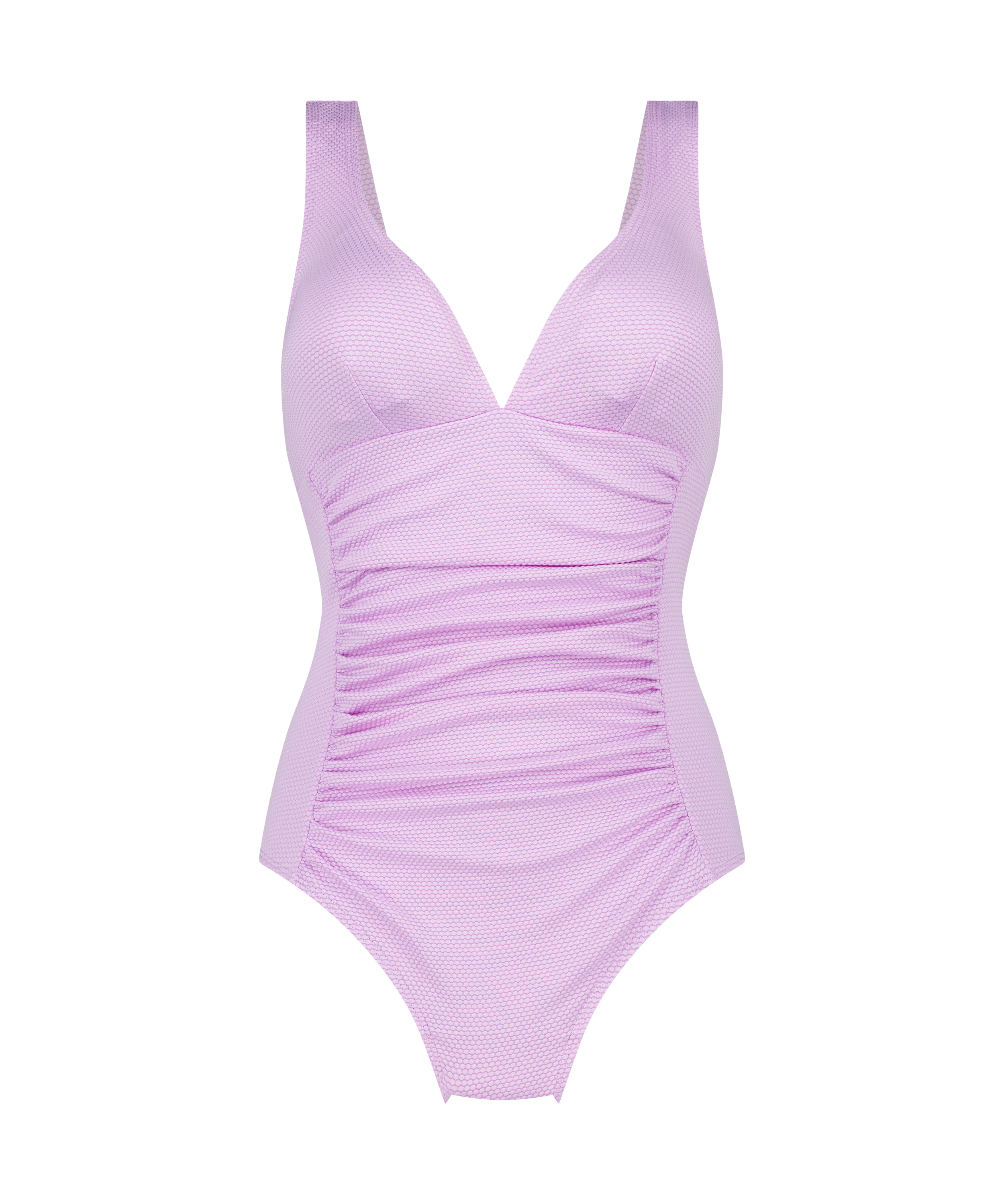 Shaping Scallop Swimsuit, Purple, main