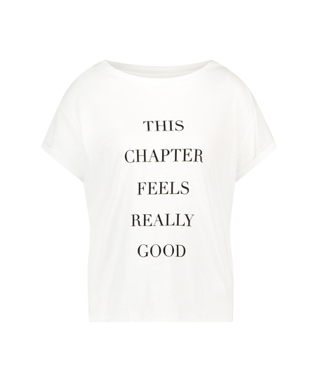 Quote Short-Sleeved Top, White