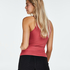 Seamless high neck rib top, Pink