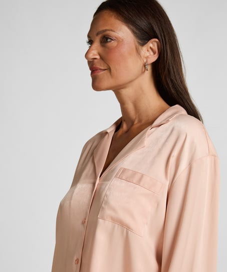 Ayla Satin Long-Sleeved Jacket, Orange