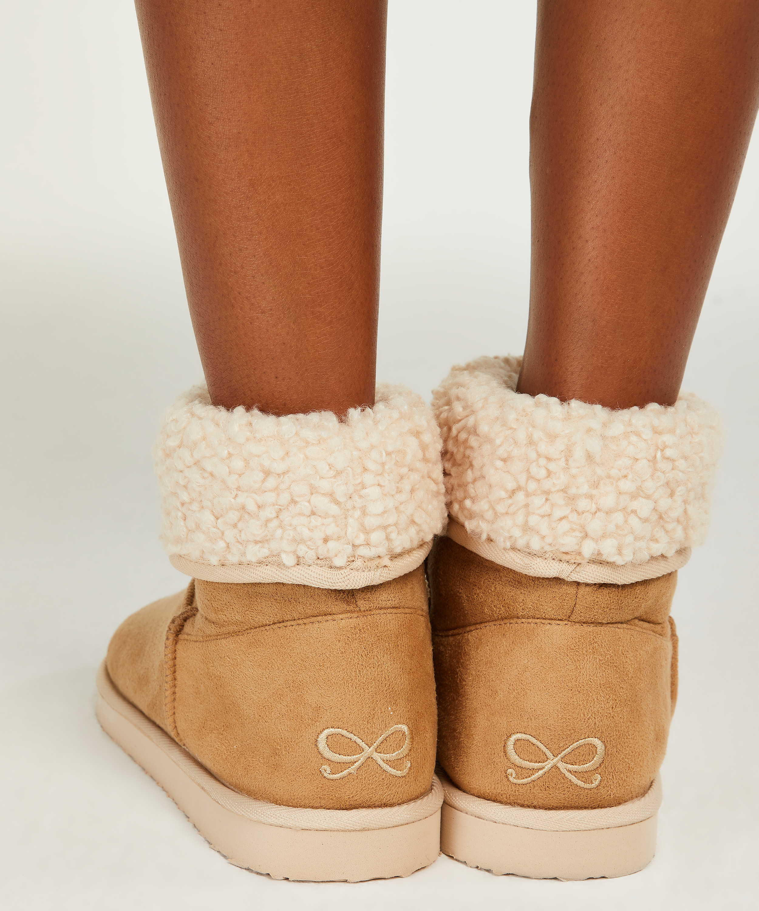 Faux Suede Slippers, Beige, main