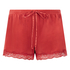 Velvet lace shorts, Red