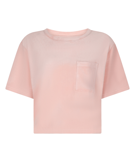 Top Velours Pocket, Pink