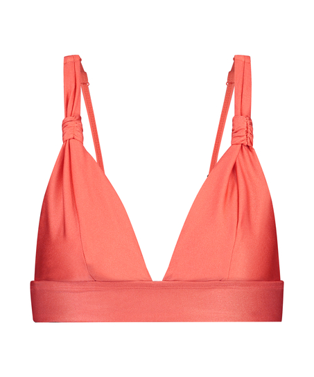 Luxe Triangle Bikini Top, Red