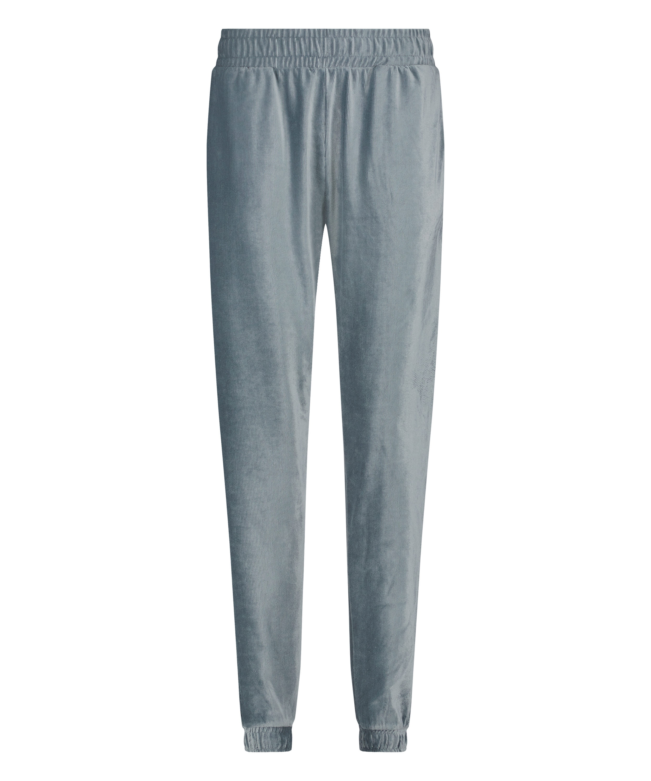 Velour Rib Jogging Pants, Blue, main