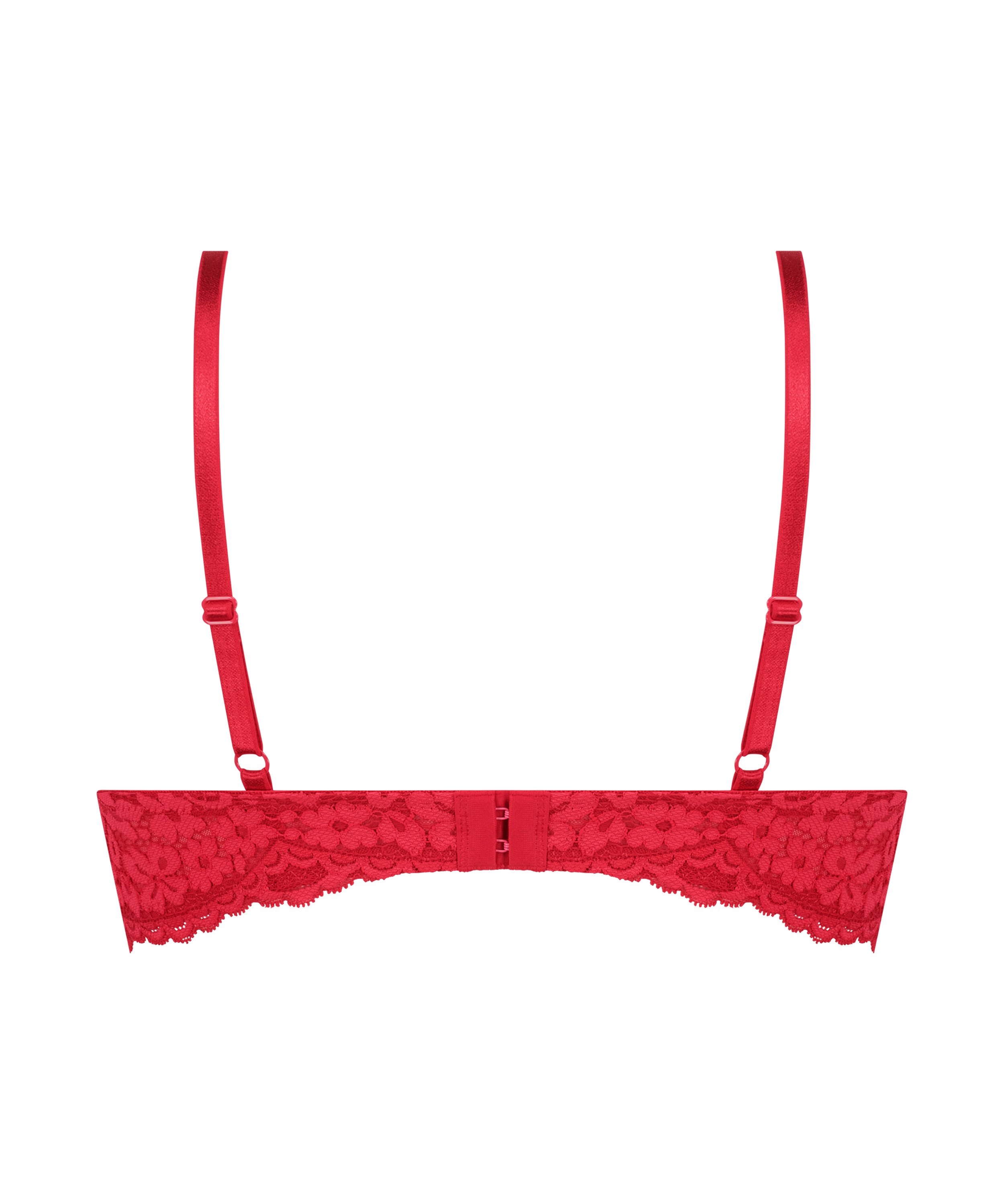 Rose Padded Underwired Bra, Red, main