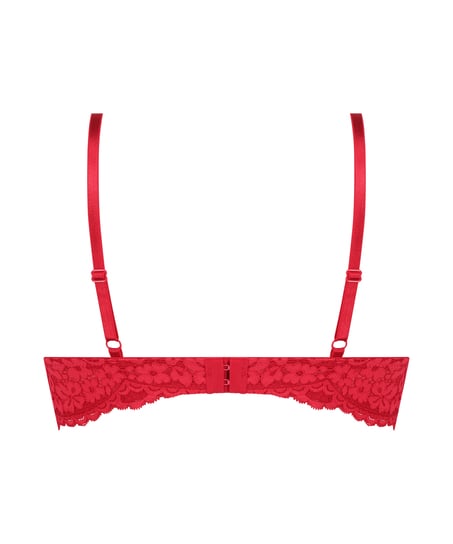 Rose Padded Underwired Bra, Red