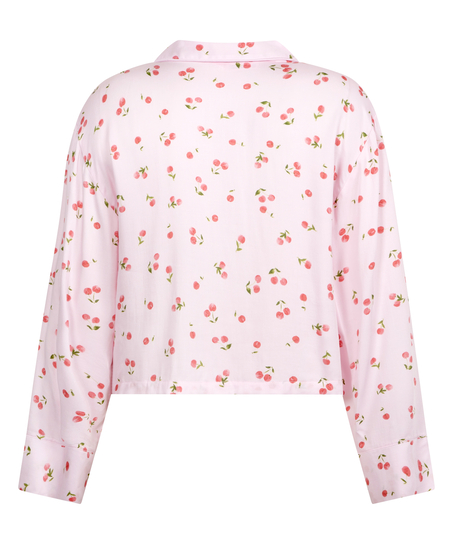 Satin Long-Sleeved Jacket, Pink