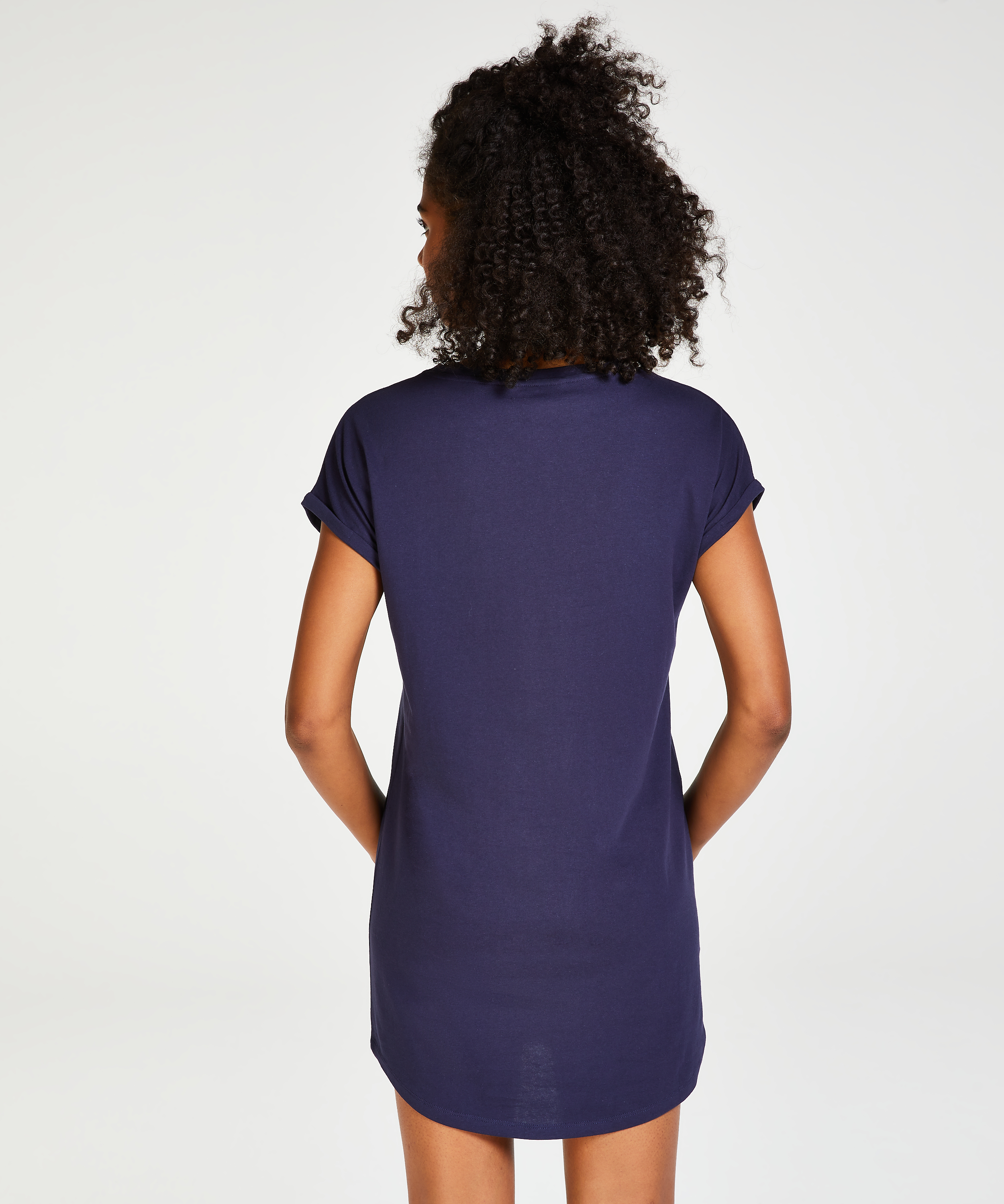 Round Neck Nightshirt, Blue, main