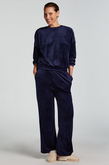 Hunkemöller Velours Pyjama Pants Blue