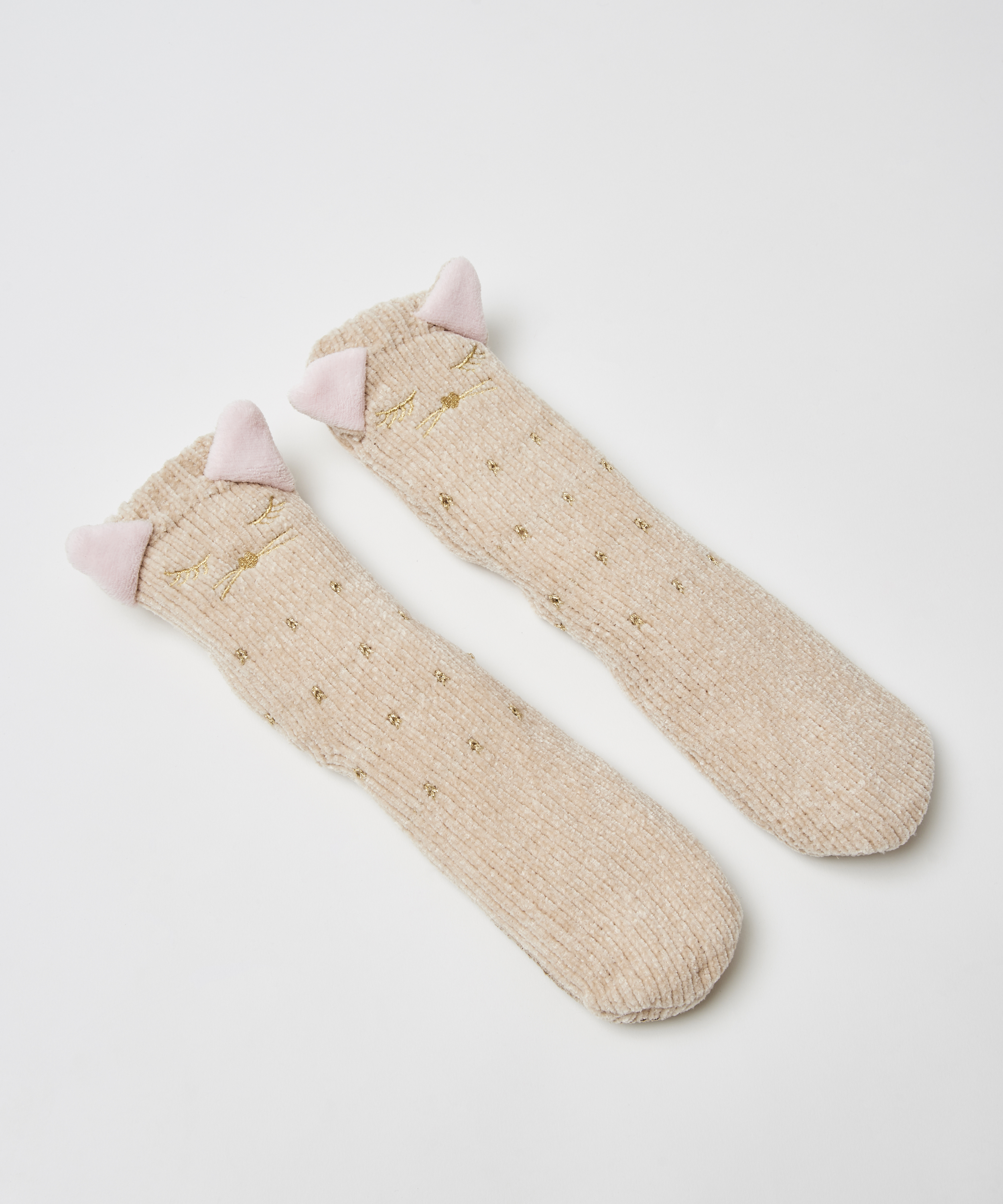 Fluffy Slipper Socks, White, main