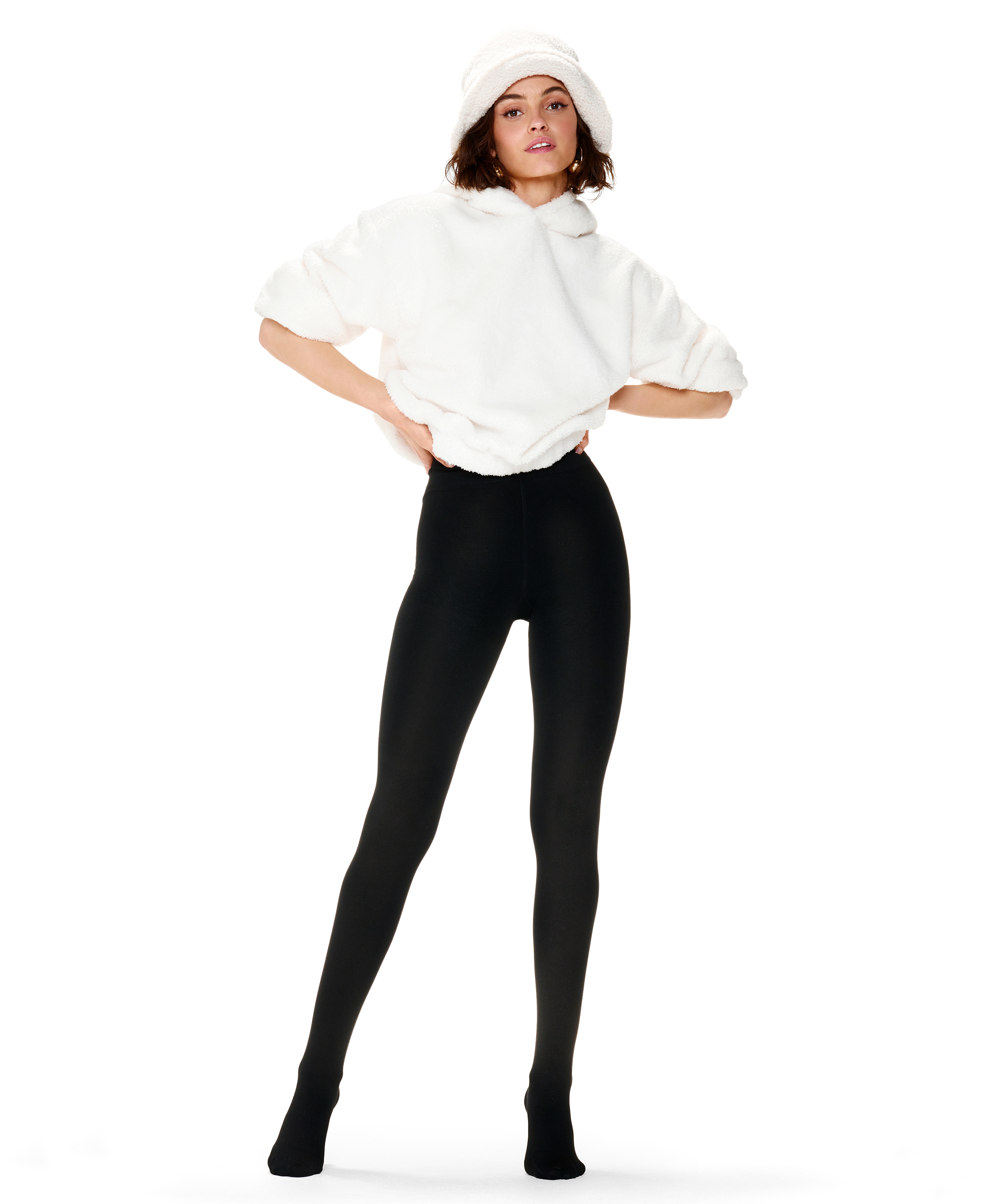 100 Denier Cosy Tights, Black, main