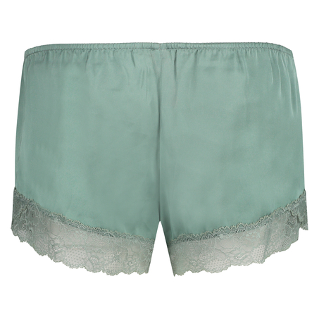 Satin pyjama shorts, Green