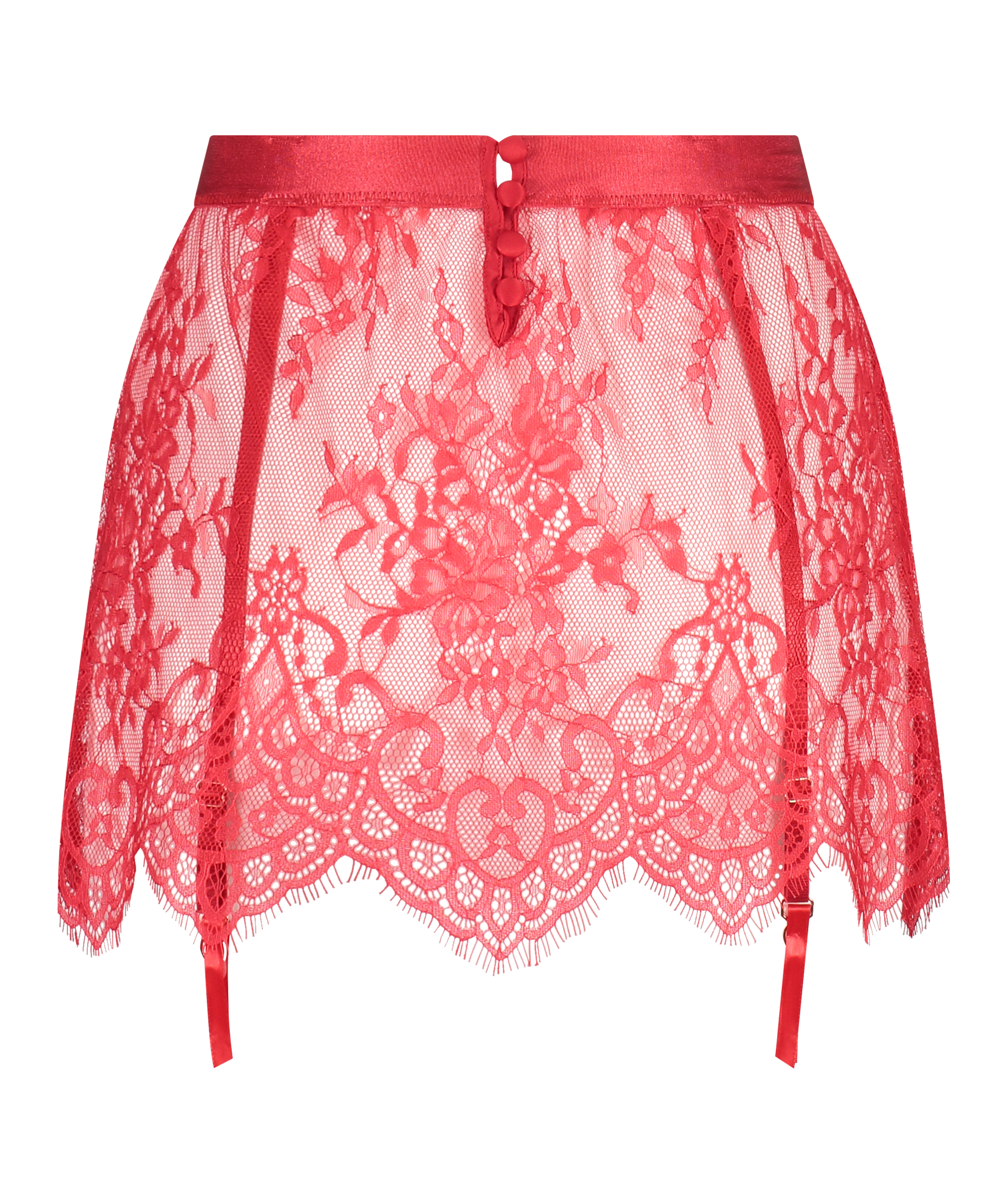 Lace Skirt, Red, main