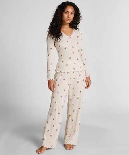Pointelle Pyjama Set, White