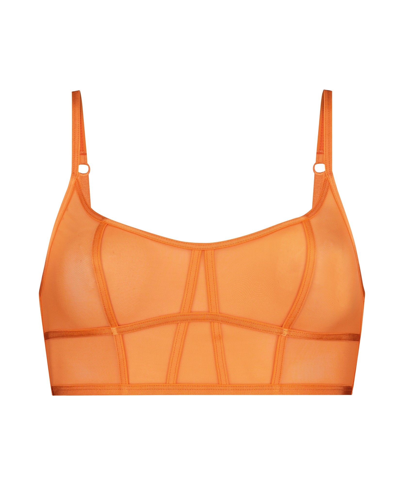 Sexy mesh longline bralette, Orange, main