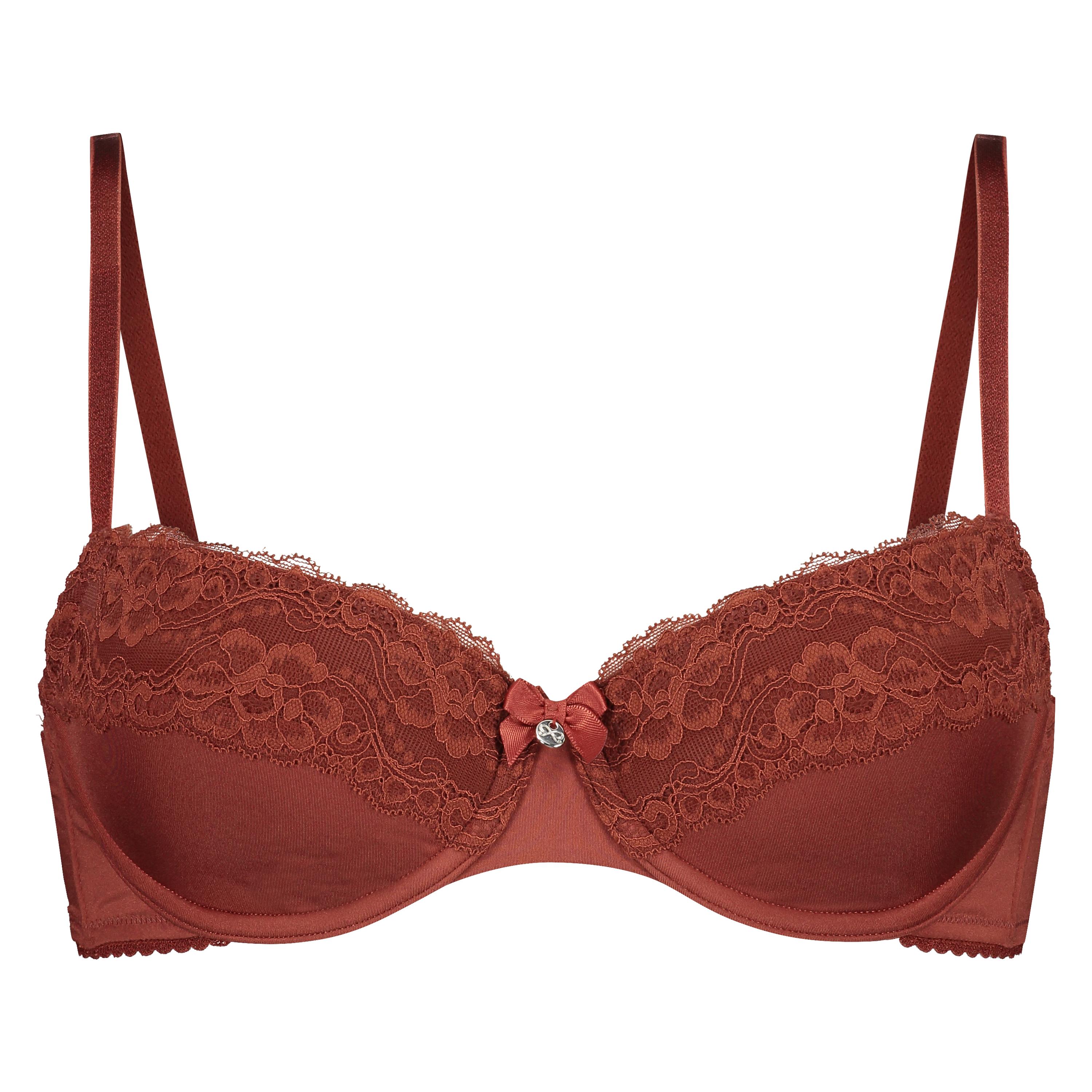 Cherry Padded Underwired Bra, Red, main