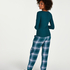 Twill Check Pyjama Pants, Blue