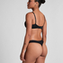Invisible thong Stripe mesh, Black