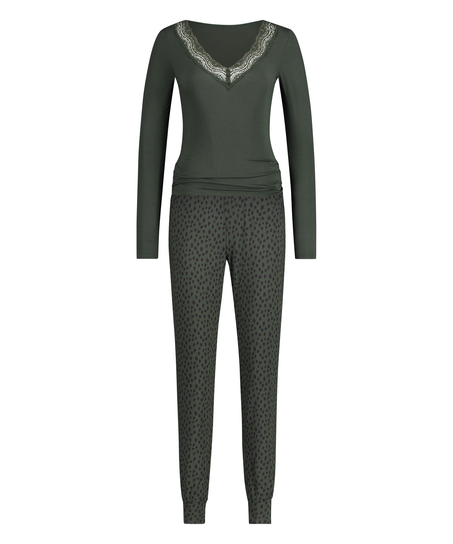 Pyjama set Leopard, Green