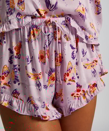 Satin pyjama shorts, Purple