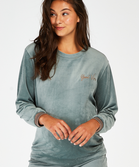 Velours Maternity Top, Green