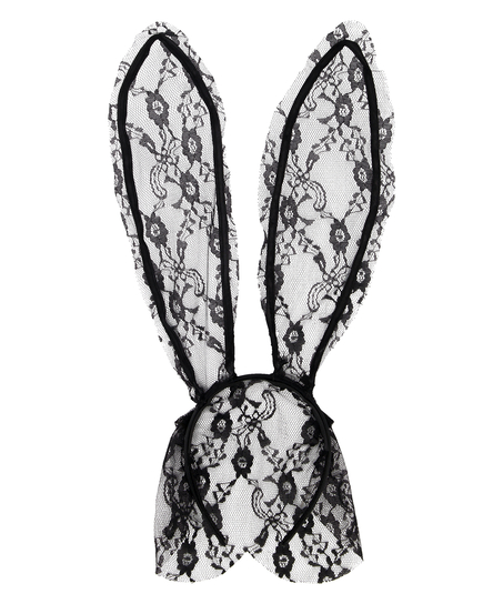 Bunny Lace Headband, Black