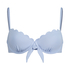 Scallop Padded Underwired Bikini Top, Blue