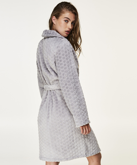 Fleece Bathrobe, Grey