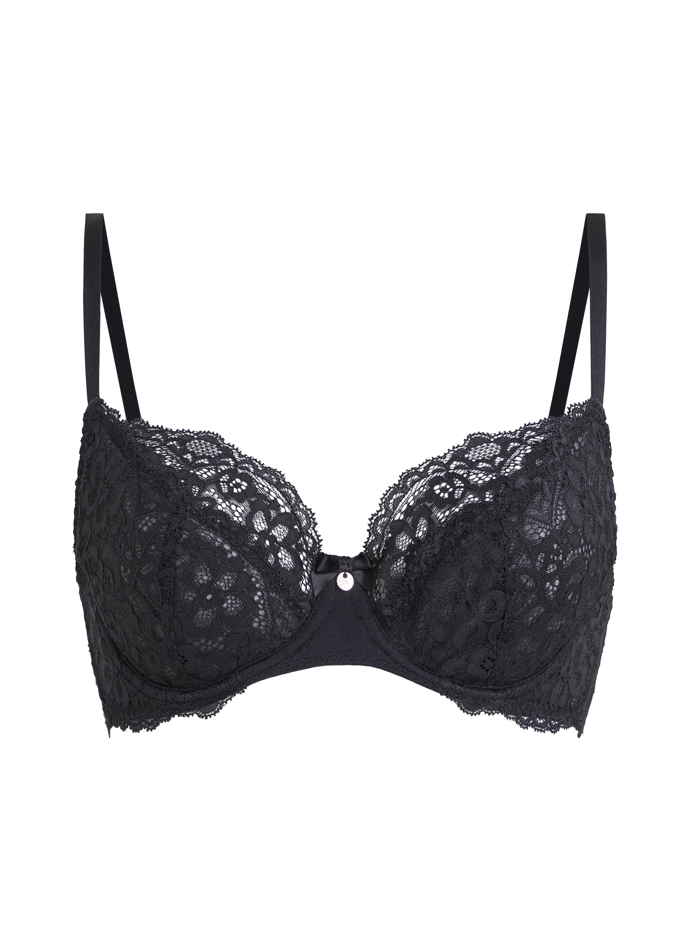 Marine Non-Padded Underwired Bra, Black, main