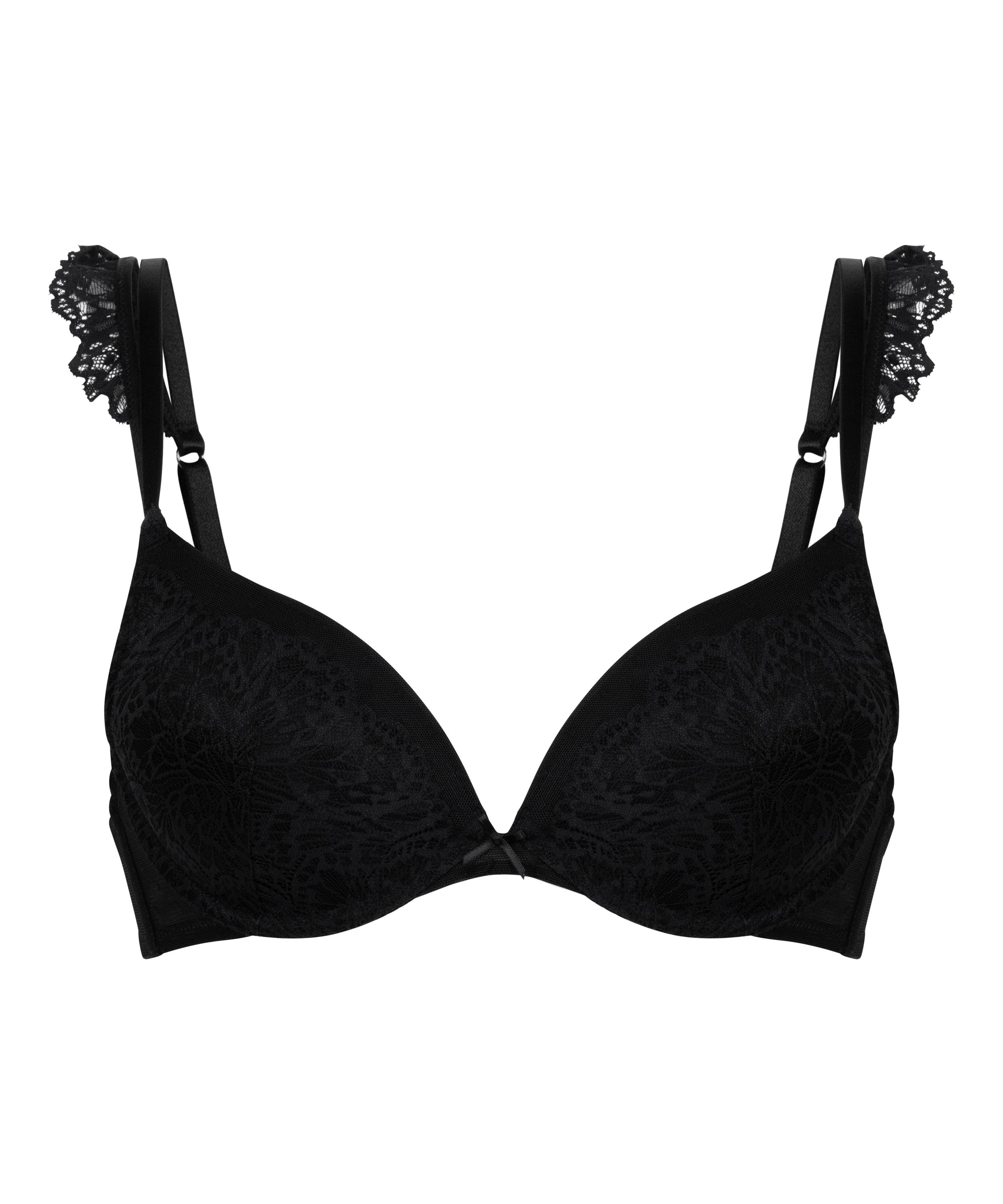 Posie Padded Underwired Push-Up Bra, Black, main