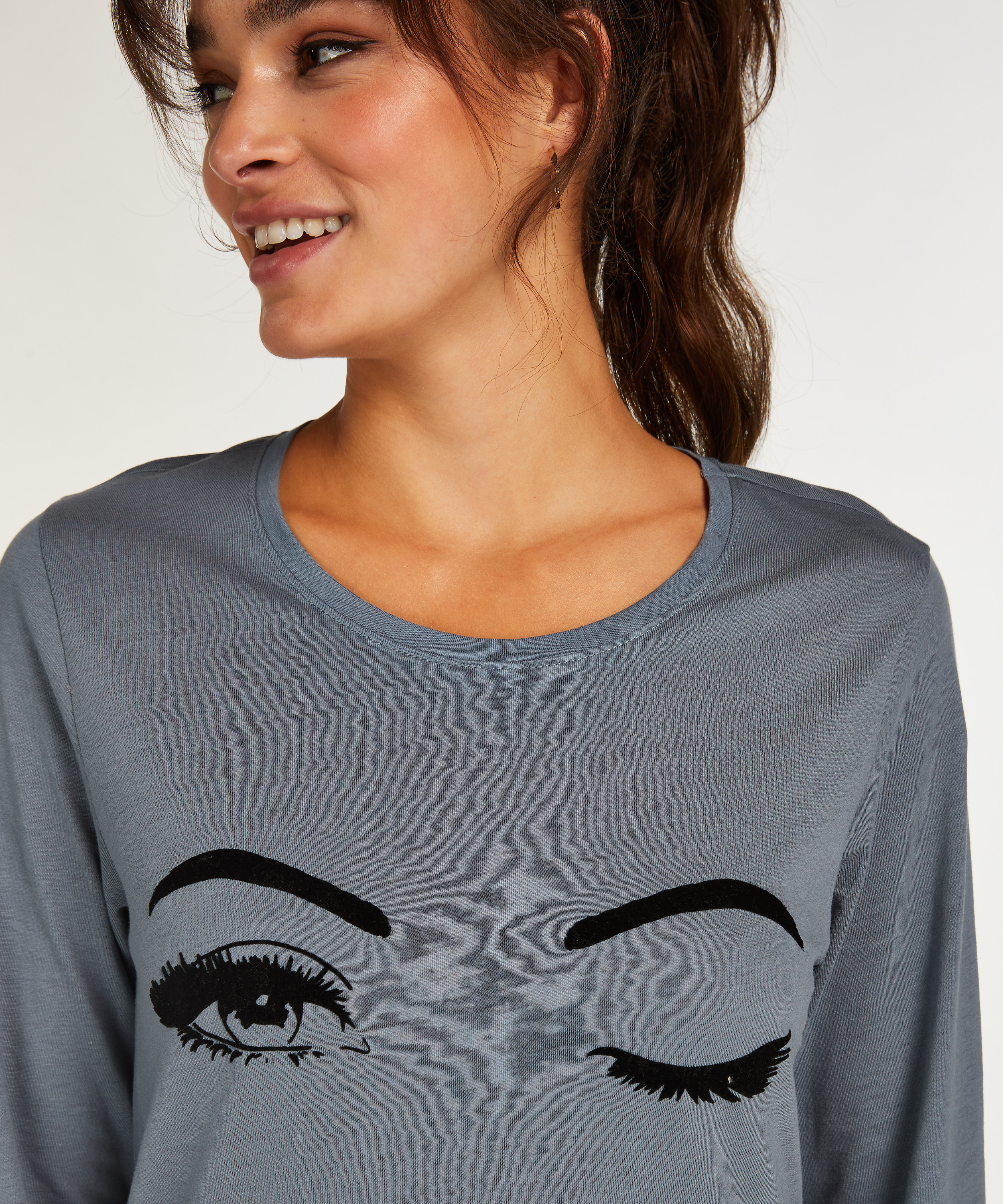 Round Neck Nightshirt, Blue, main