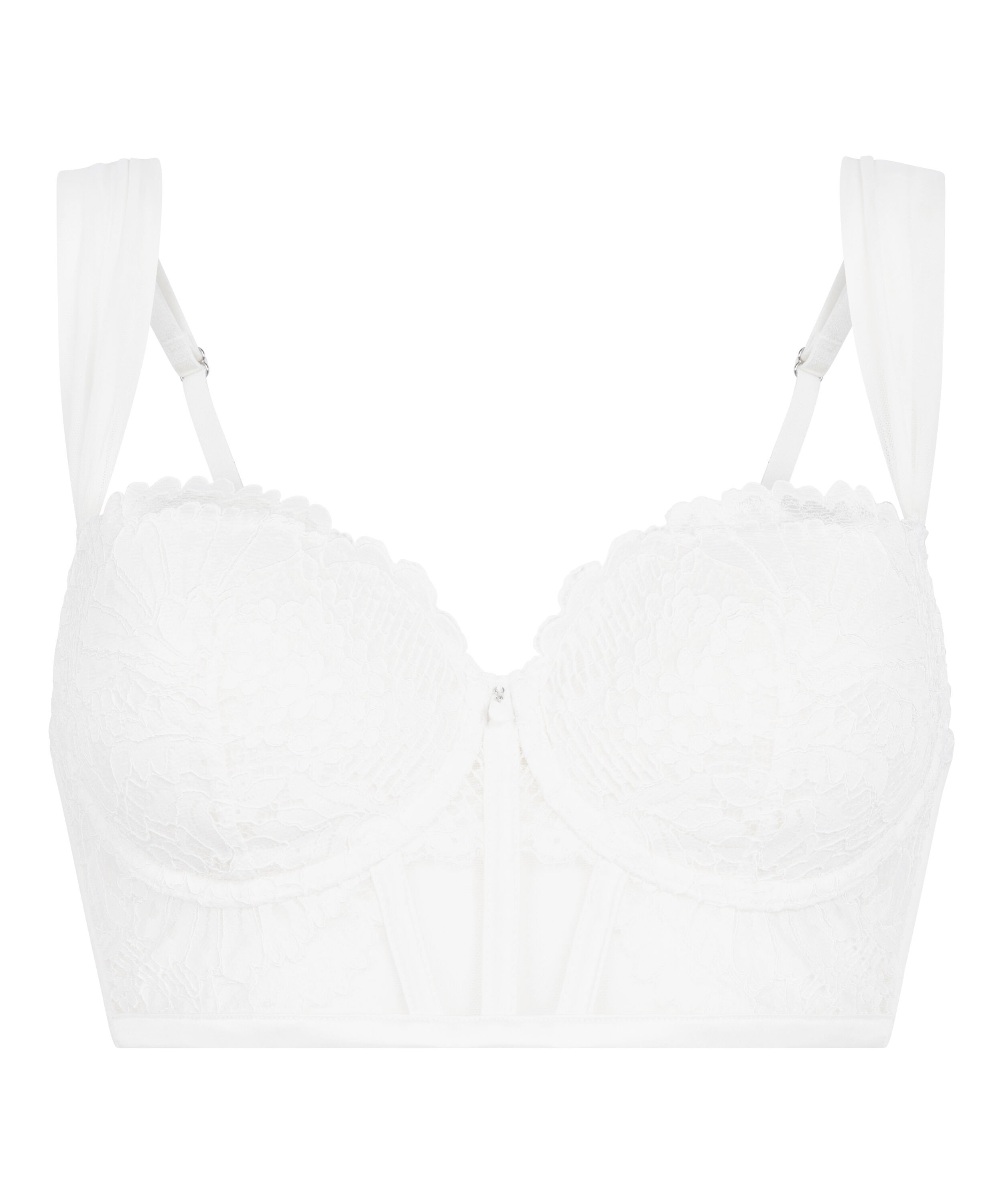 Whitney Padded Underwired Longline Bra, White