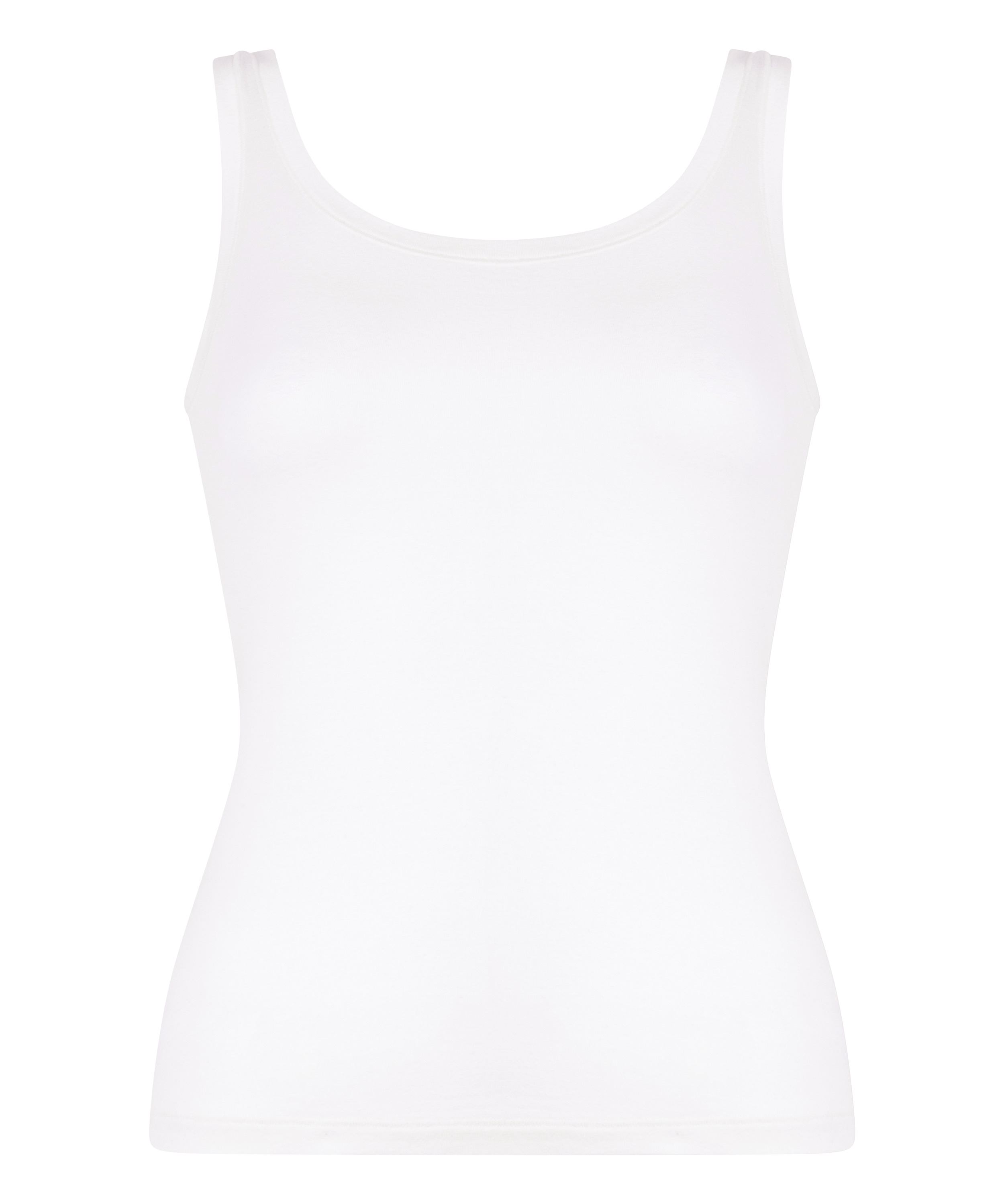 Singlet Tanktop Soft Cotton, White, main