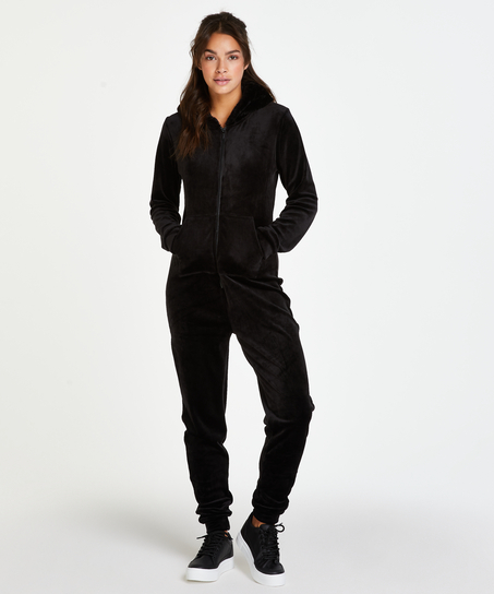 Velvet onesie, Black