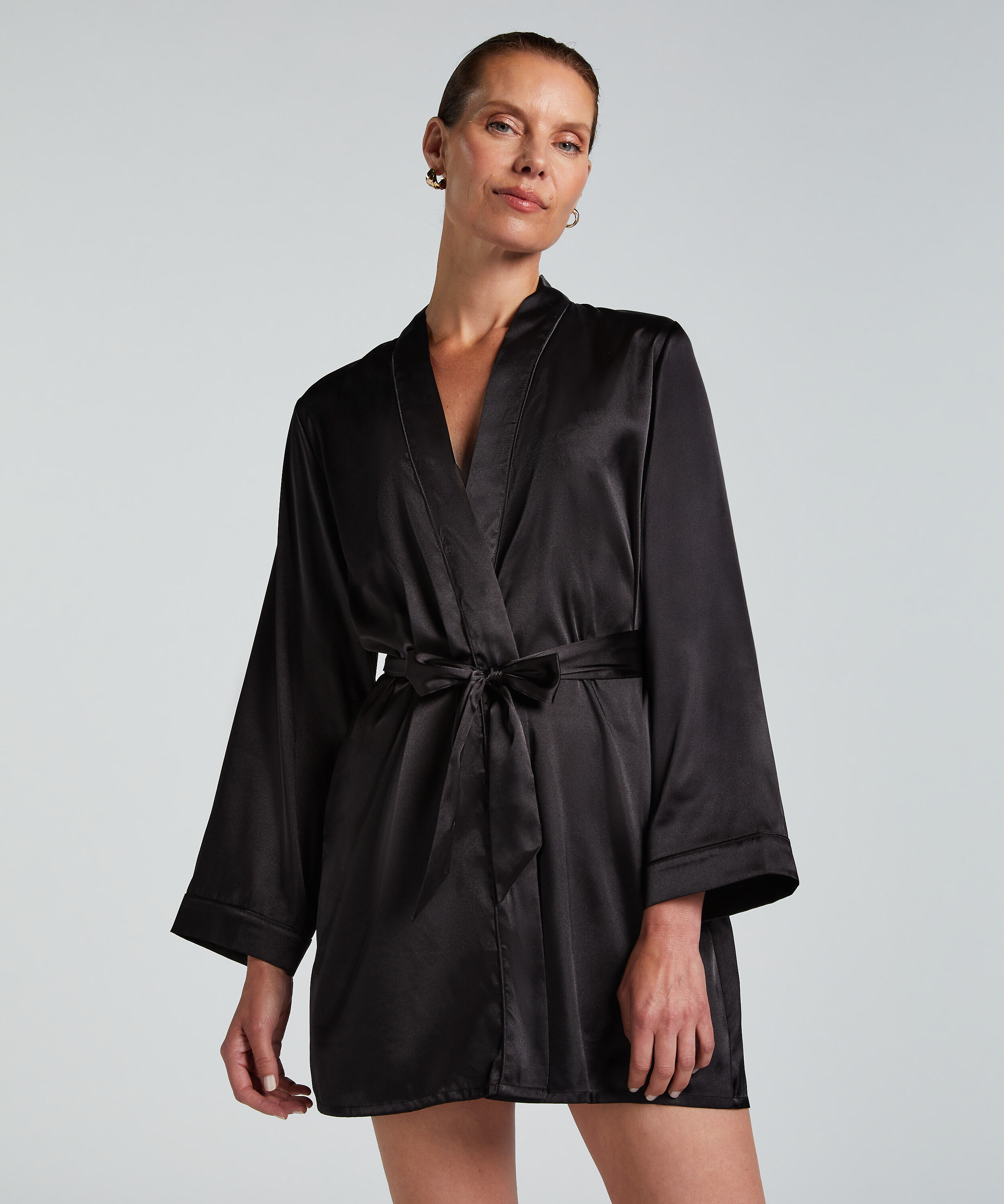 Satin Kimono, Black