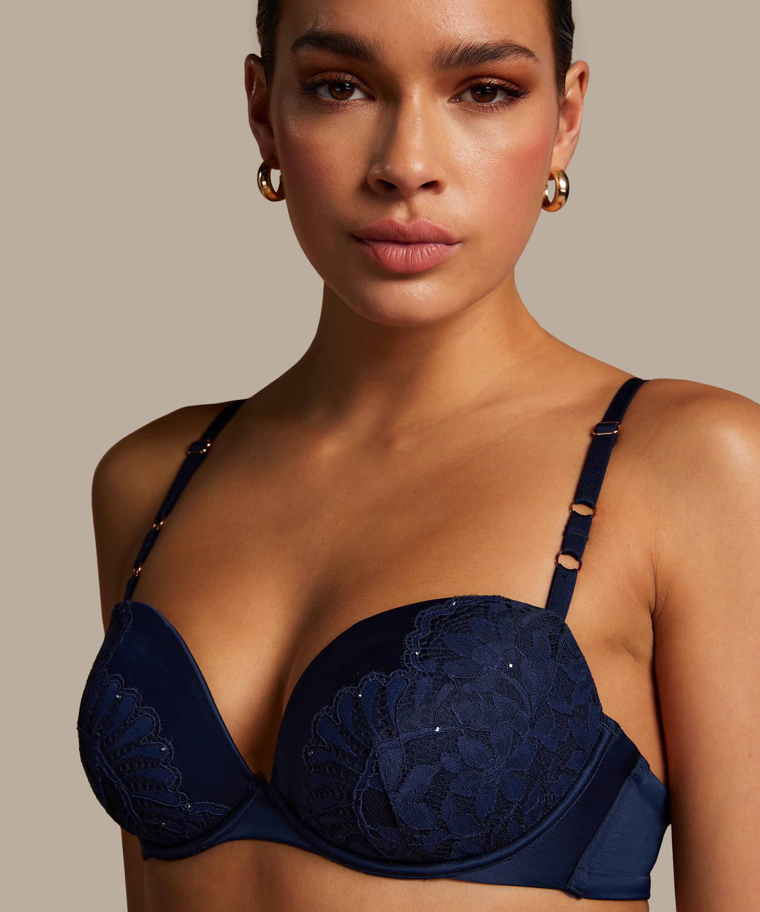 Josien Padded Underwired Bra, Blue, main