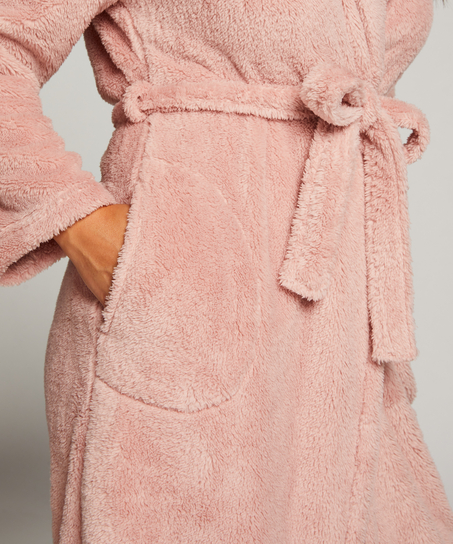 Fleece Bathrobe, Pink