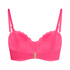 Scallop Padded Strapless Underwired Bikini Top Cup E +, Pink