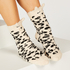 Snow Leopard Cosy Sock, Beige
