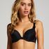 Padded underwired bikini top Luxe Cup E +, Black