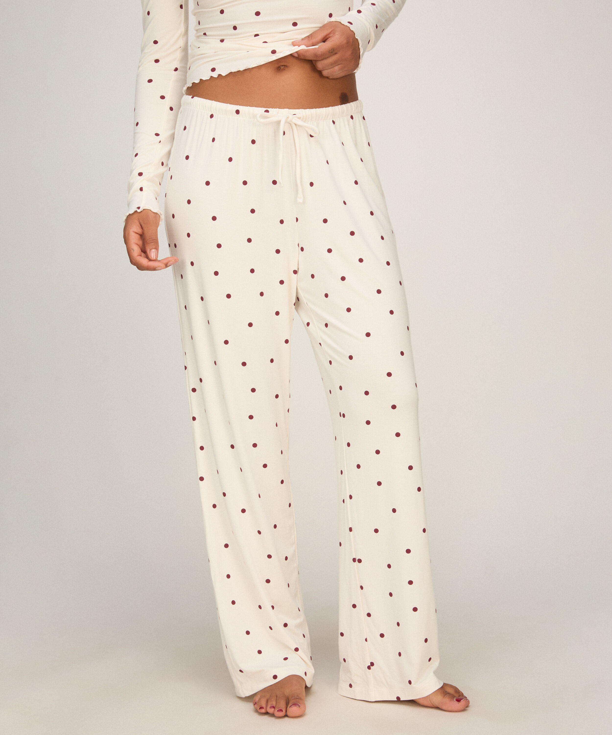 Pant Jersey Dot, White Pant Jersey Dot, White
