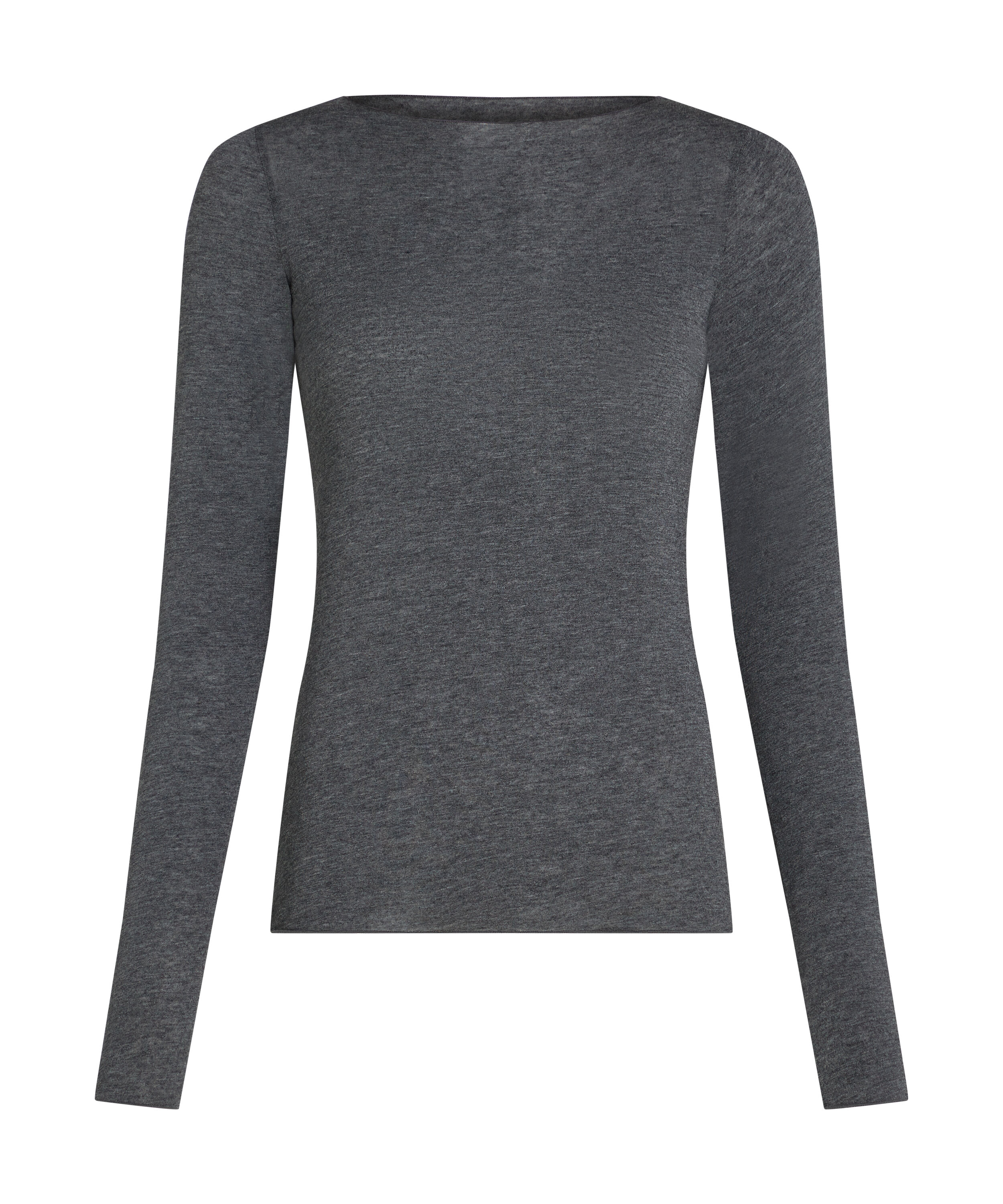 super soft Boatneck shirt with Cashmere, Grey