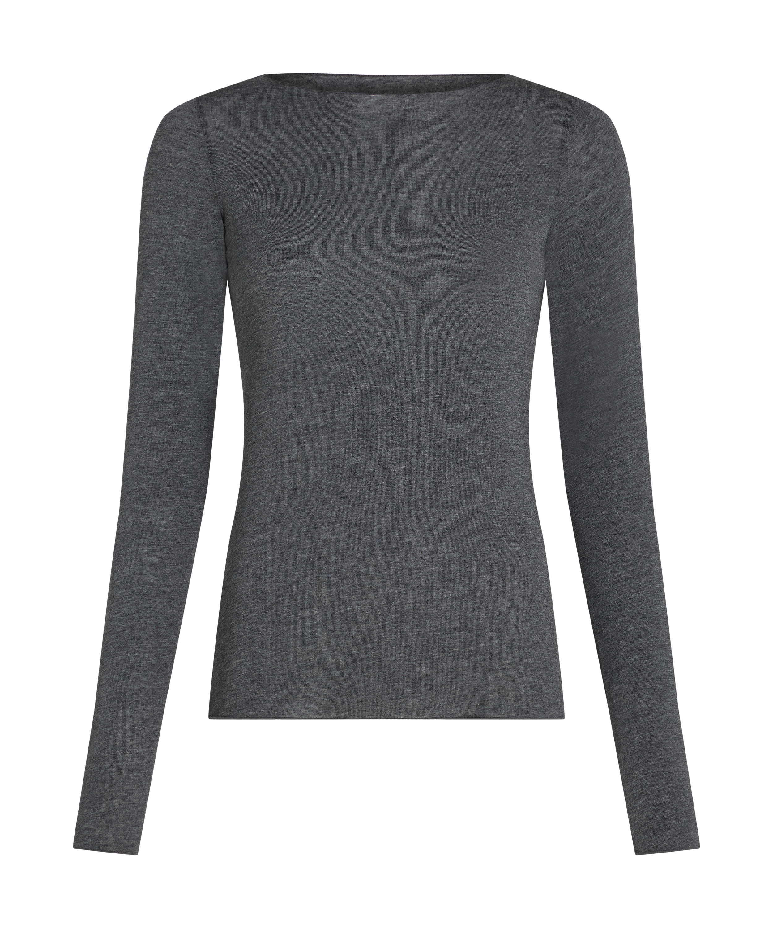 super soft Boatneck shirt with Cashmere, Grey, main