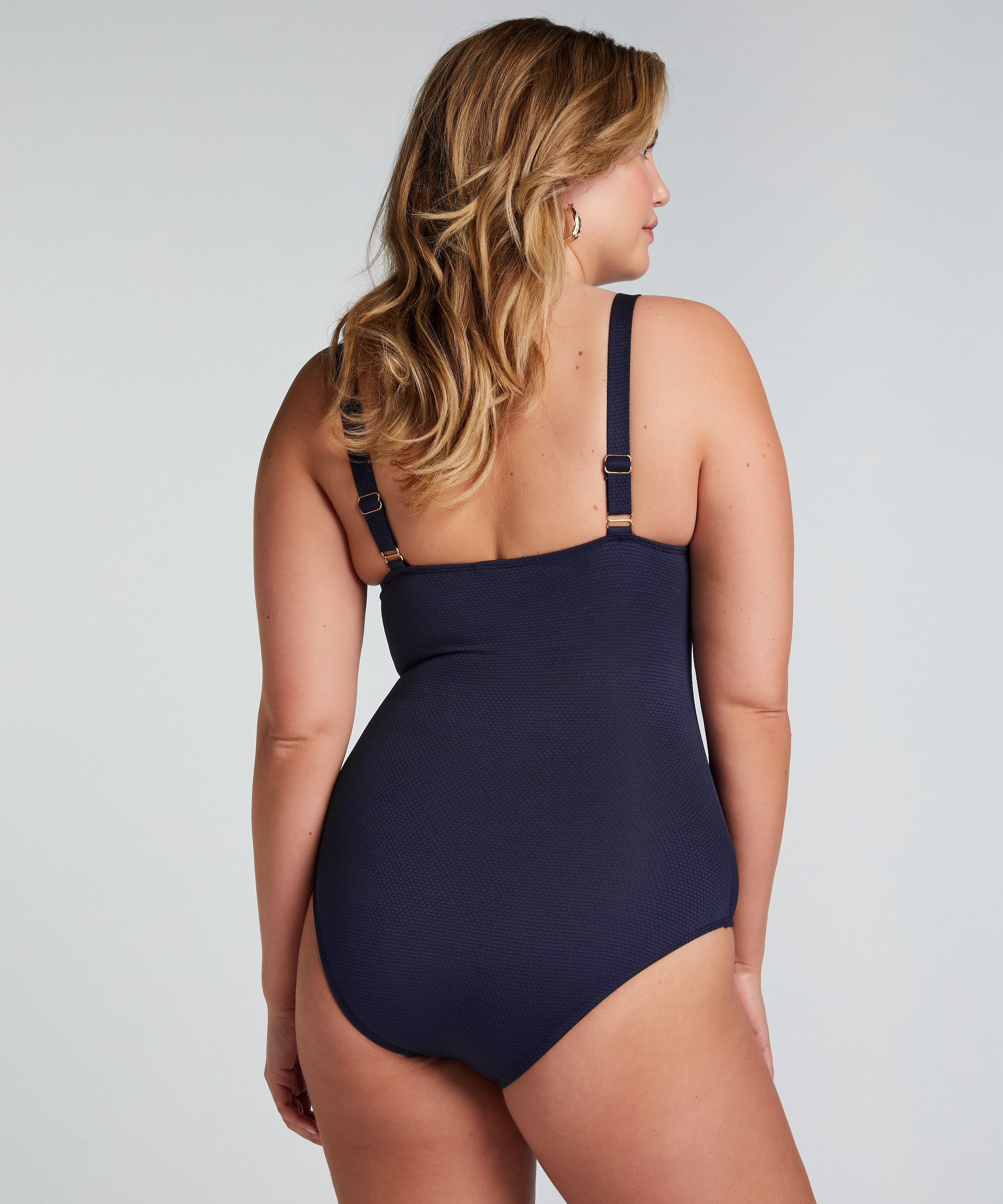 Scallop swimsuit, Blue, main