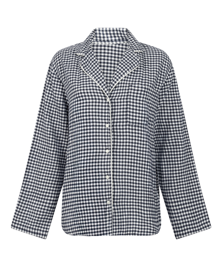 Essentials Flannel Pyjama Top, Blue