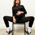 Velvet Shimmer maternity jogging bottoms, Black