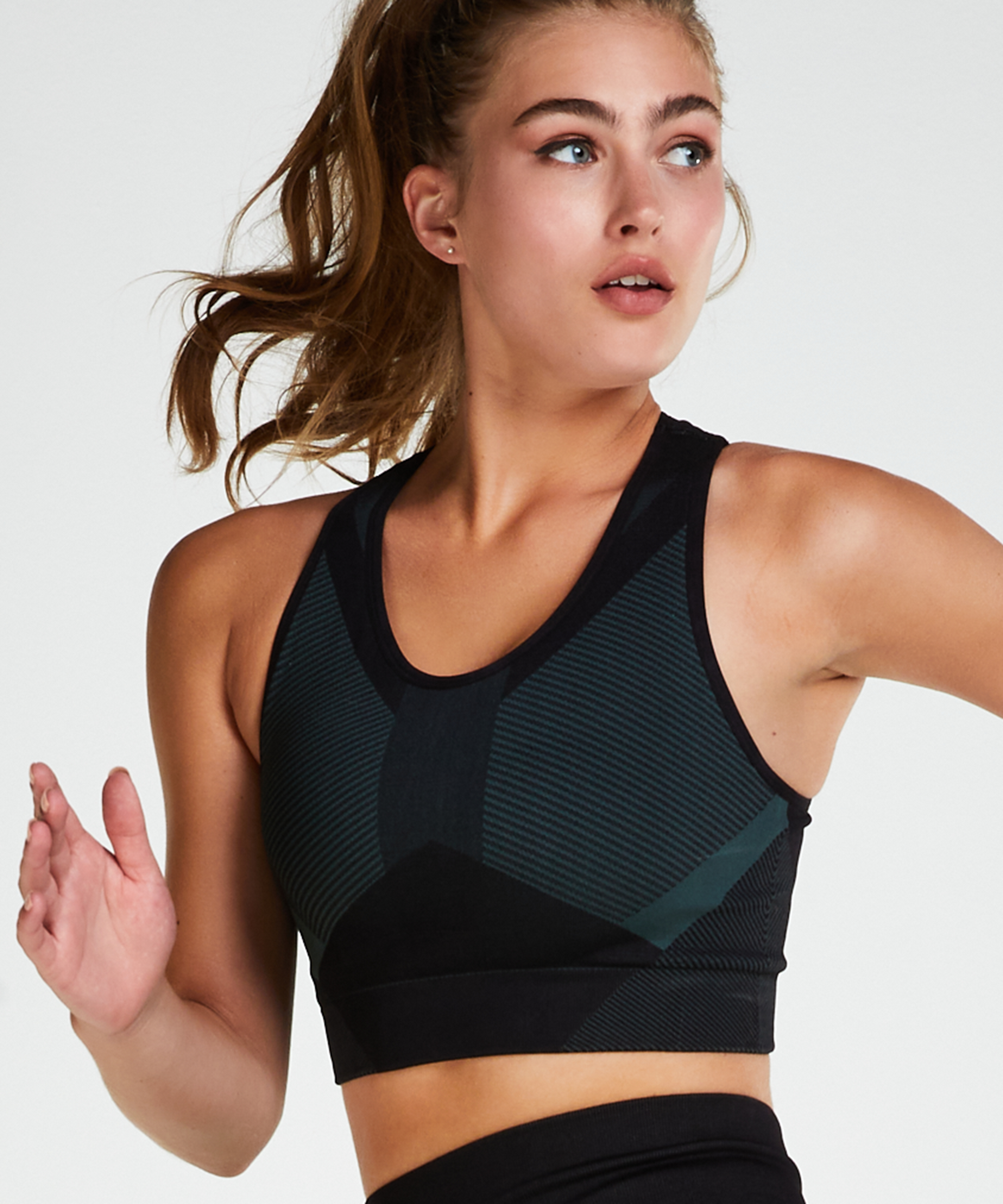 HKMX Sports bra The Motion Level 2, Green, main