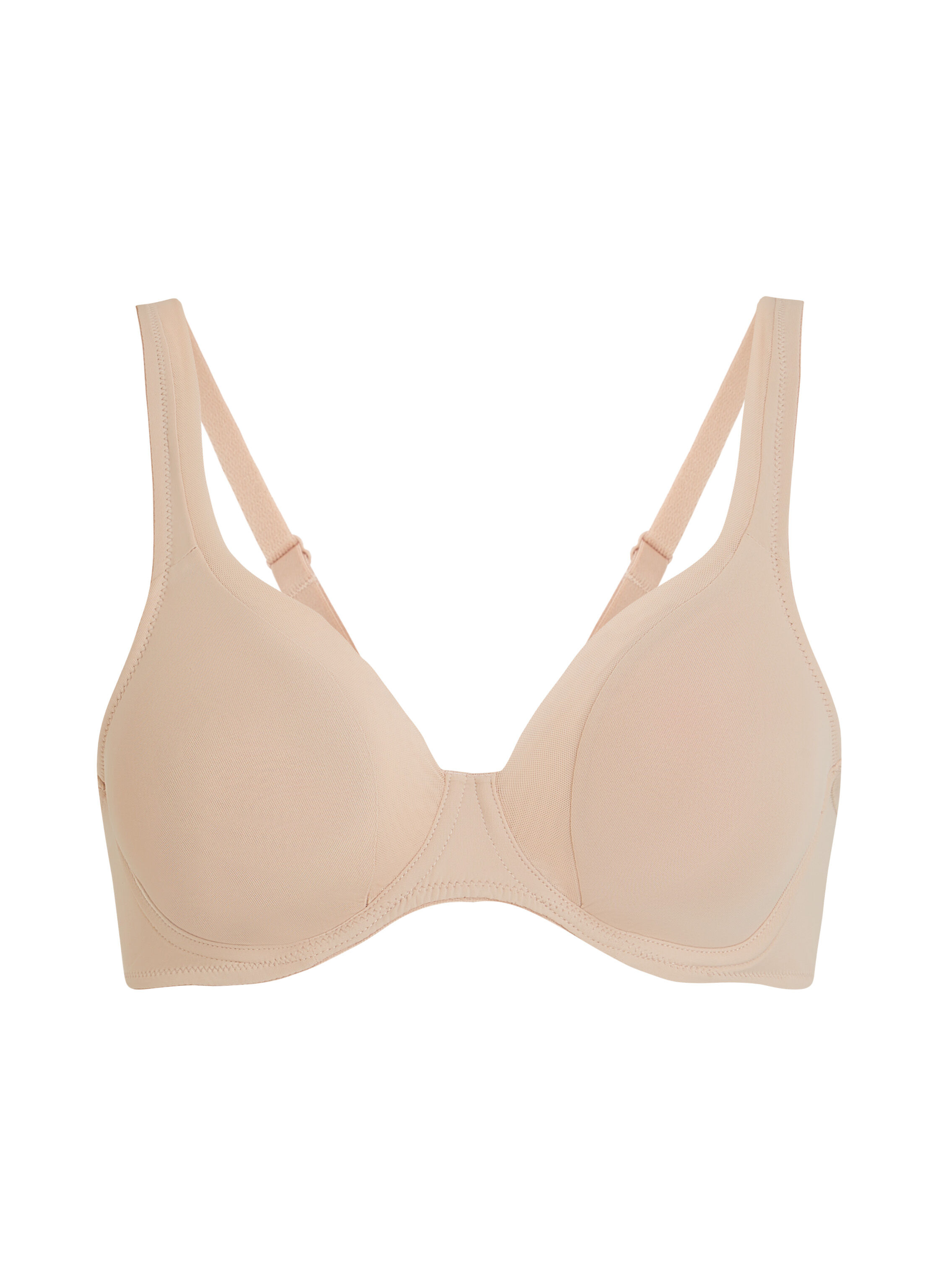 Mesh Non-Padded Underwired Bra, Beige