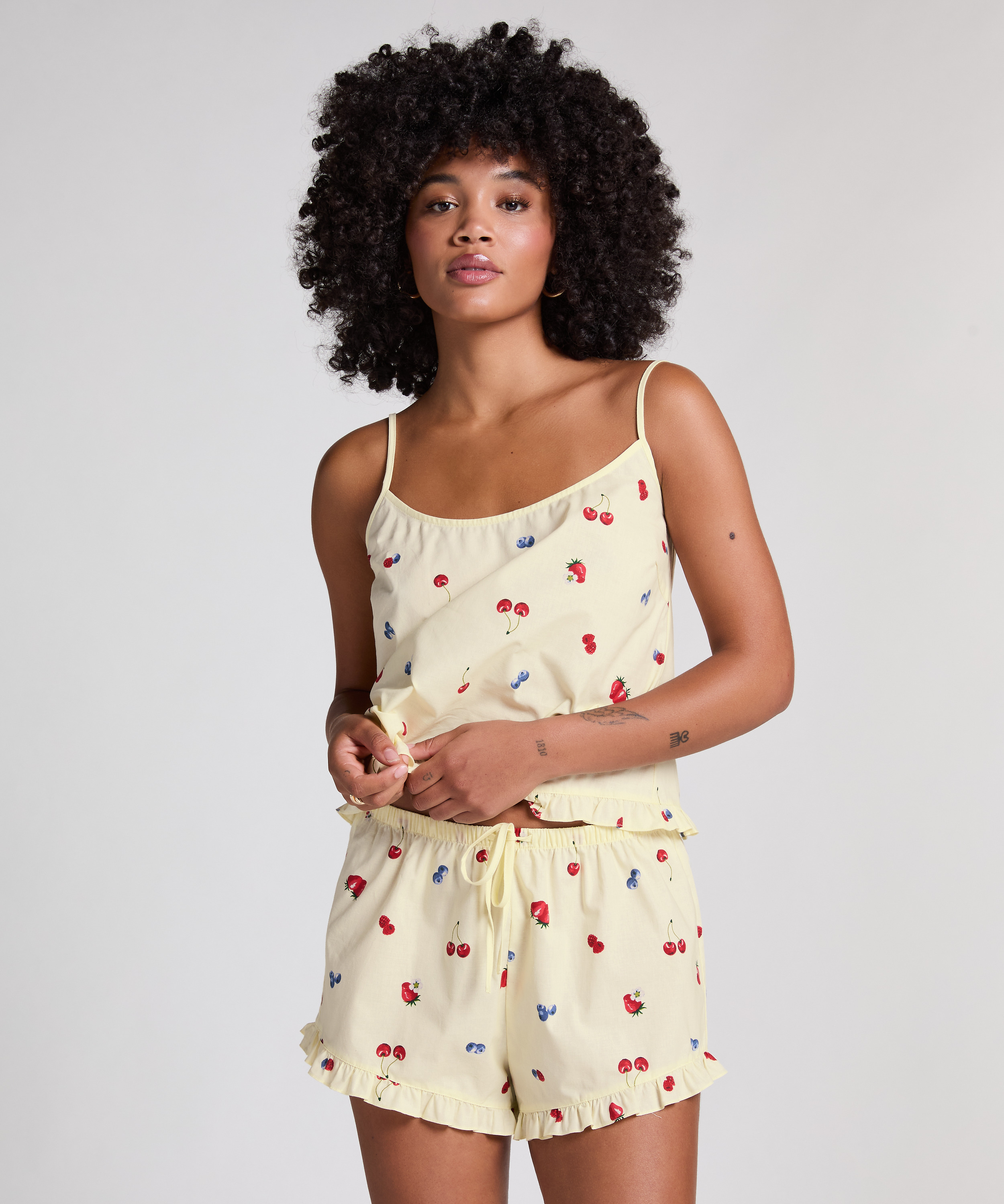 Woven short, Yellow, main